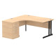 Rayleigh Ergonomic Corner Desk With 600mm Deep Pedestal - Cantilever Frame